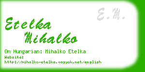 etelka mihalko business card